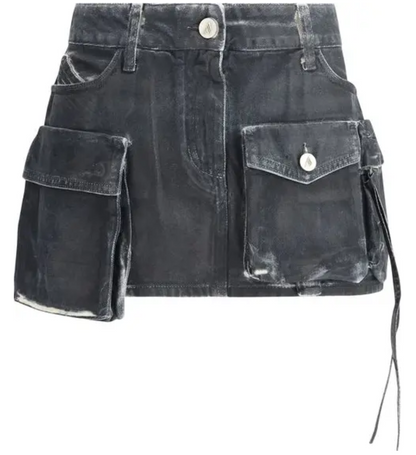 THE ATTICO Cargo Denim Mini Skirt