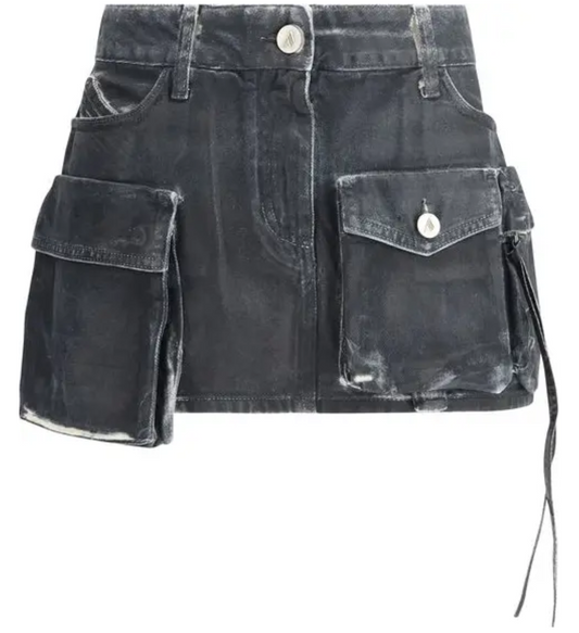 THE ATTICO Cargo Denim Mini Skirt