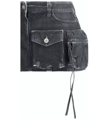 THE ATTICO Cargo Denim Mini Skirt