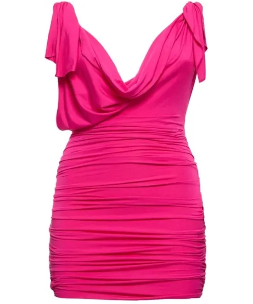 THE ATTICO Draped Jersey Mini Dress