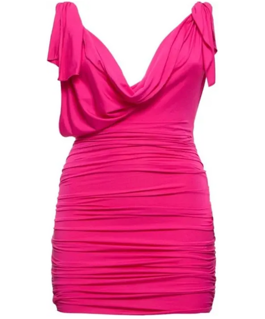 THE ATTICO Draped Jersey Mini Dress