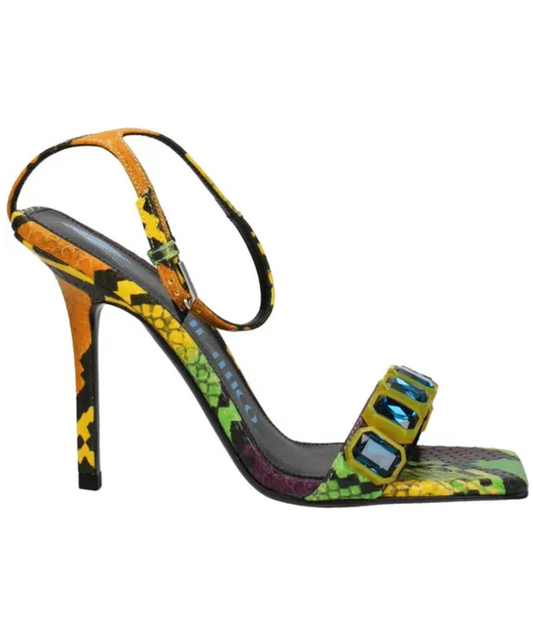 THE ATTICO Python Print Leather Sandal