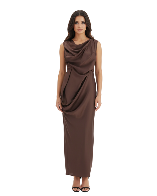 VIVIENNE WESTWOOD Long Fond Draped Satin Gown