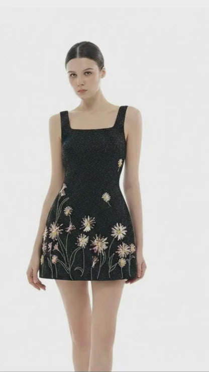 STAUD Le Sable Beaded Mini Dress