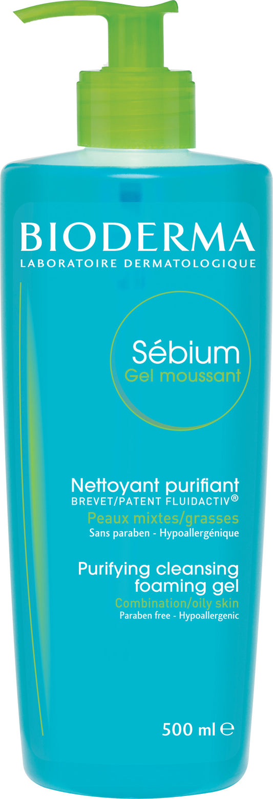 BIODERMA Sebium Purifying Cleansing Foaming Gel.