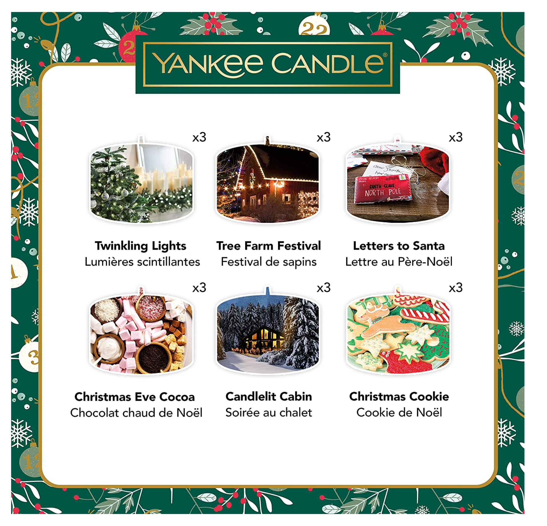 YANKEE CANDLE Countdown To Christmas Collection - 19 Pieces