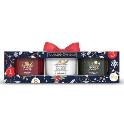 YANKEE CANDLE Countdown to Christmas 3 Votives Gift Set