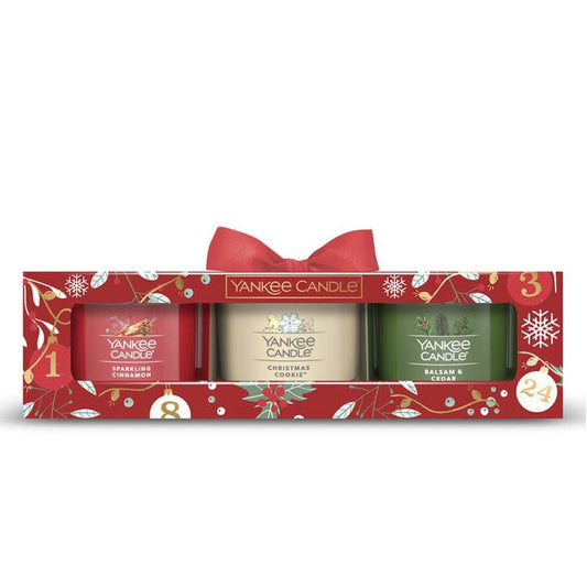 YANKEE CANDLE Countdown to Christmas 3 Filled Votives Gift Set